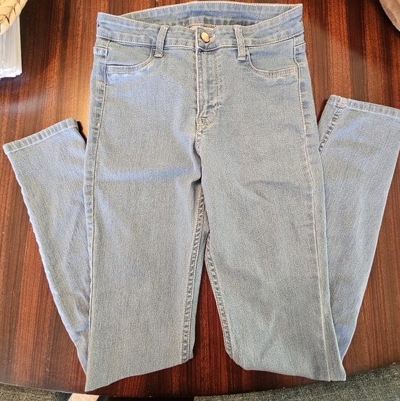 &Denim SKINNY COUPE MOULANTE Regular Waist Ankle Light Wash Stretch Jeans Sz 4 - Picture 1 of 8